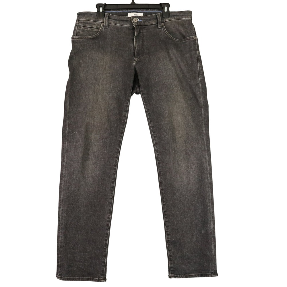 Brax Cadiz Denim Studio Jeans Mens 35x31 Charcoal Grey Straight Leg Casual Wear